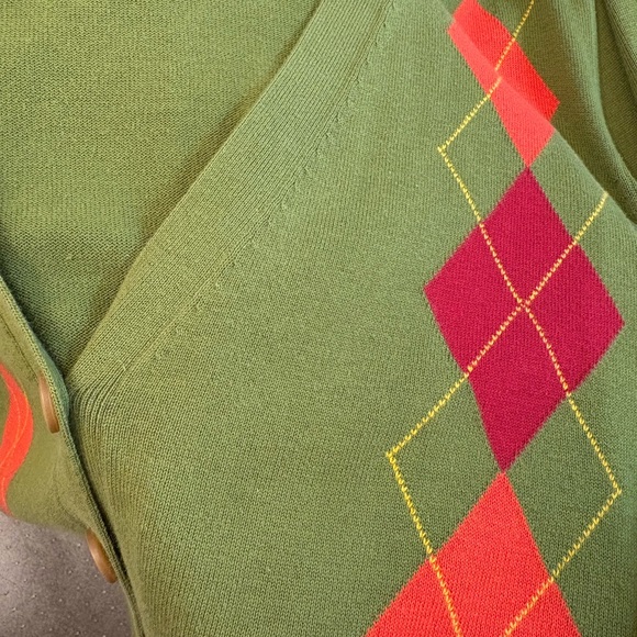 Lane Bryant argyle crop cardigan sweater, size 26/28 (Rare vintage) - Picture 6 of 7